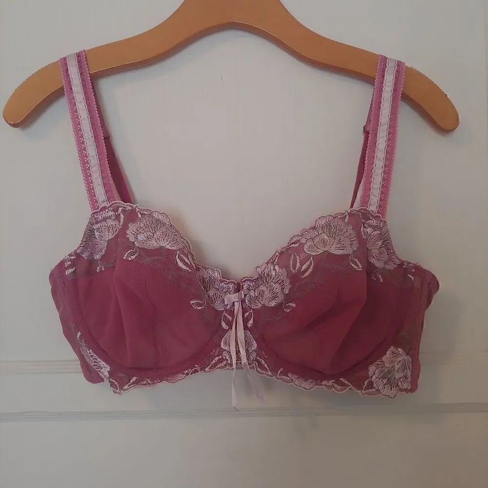 Soma Embroidered Unlined Underwire Bra Pink 38C